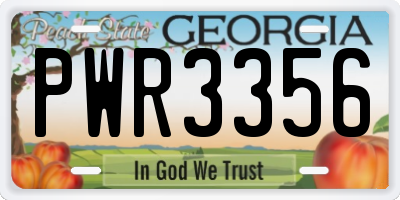 GA license plate PWR3356