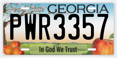 GA license plate PWR3357