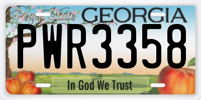 GA license plate PWR3358