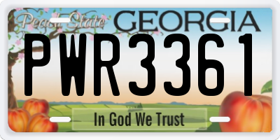 GA license plate PWR3361