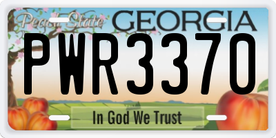 GA license plate PWR3370