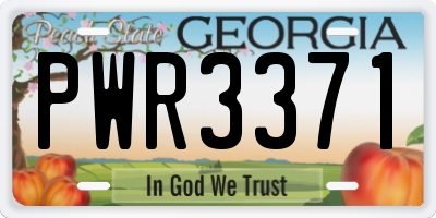 GA license plate PWR3371