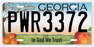 GA license plate PWR3372