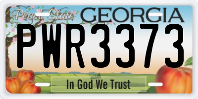 GA license plate PWR3373