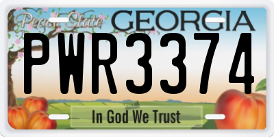 GA license plate PWR3374