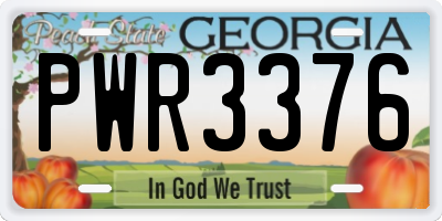GA license plate PWR3376