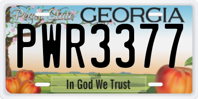 GA license plate PWR3377