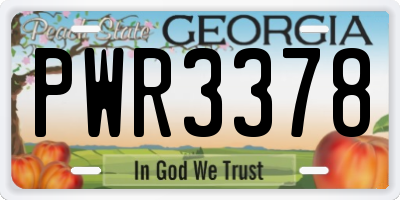 GA license plate PWR3378