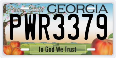 GA license plate PWR3379