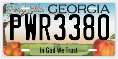 GA license plate PWR3380