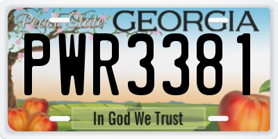 GA license plate PWR3381