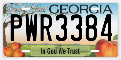 GA license plate PWR3384