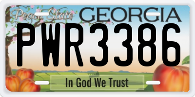 GA license plate PWR3386