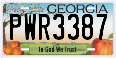 GA license plate PWR3387