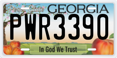 GA license plate PWR3390