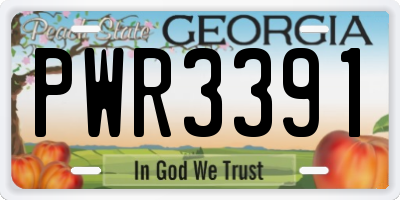 GA license plate PWR3391