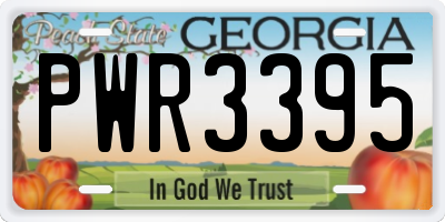 GA license plate PWR3395