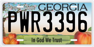 GA license plate PWR3396