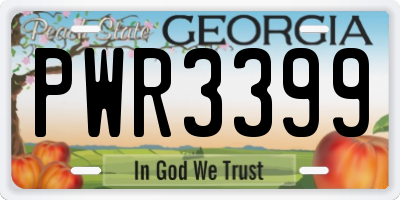 GA license plate PWR3399
