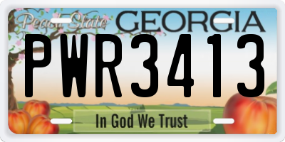 GA license plate PWR3413