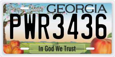 GA license plate PWR3436