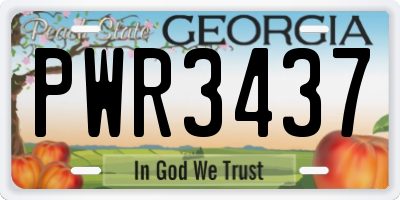 GA license plate PWR3437