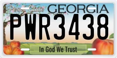 GA license plate PWR3438