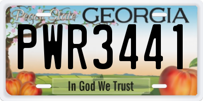 GA license plate PWR3441