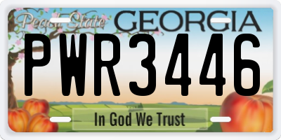 GA license plate PWR3446