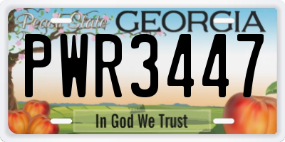 GA license plate PWR3447