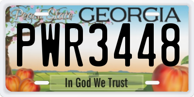 GA license plate PWR3448