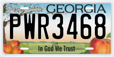 GA license plate PWR3468