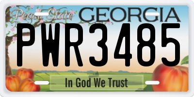GA license plate PWR3485