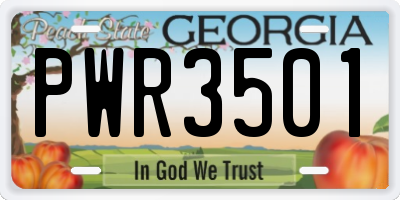GA license plate PWR3501