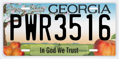GA license plate PWR3516