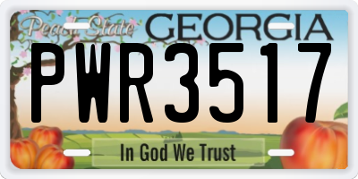 GA license plate PWR3517