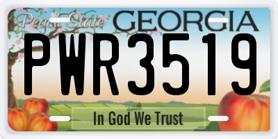 GA license plate PWR3519