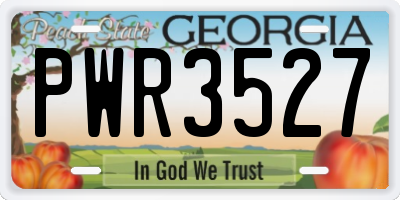 GA license plate PWR3527