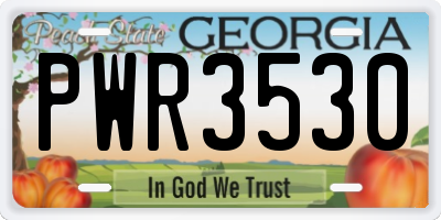 GA license plate PWR3530