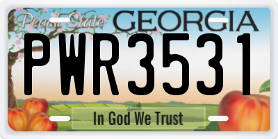 GA license plate PWR3531