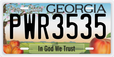 GA license plate PWR3535