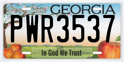 GA license plate PWR3537