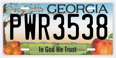 GA license plate PWR3538
