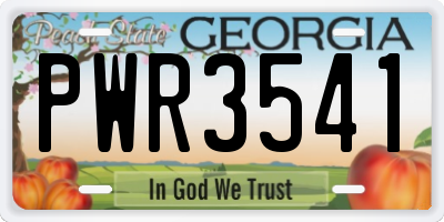 GA license plate PWR3541
