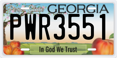 GA license plate PWR3551