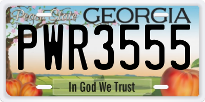 GA license plate PWR3555