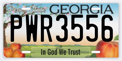 GA license plate PWR3556