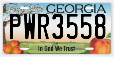 GA license plate PWR3558