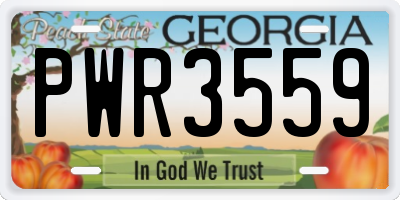GA license plate PWR3559
