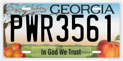 GA license plate PWR3561